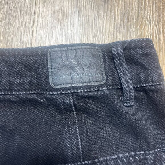 American Eagle Jean Skirt Size 10 Y2K Denim Mini Button Front High Rise A-line - Picture 4 of 9